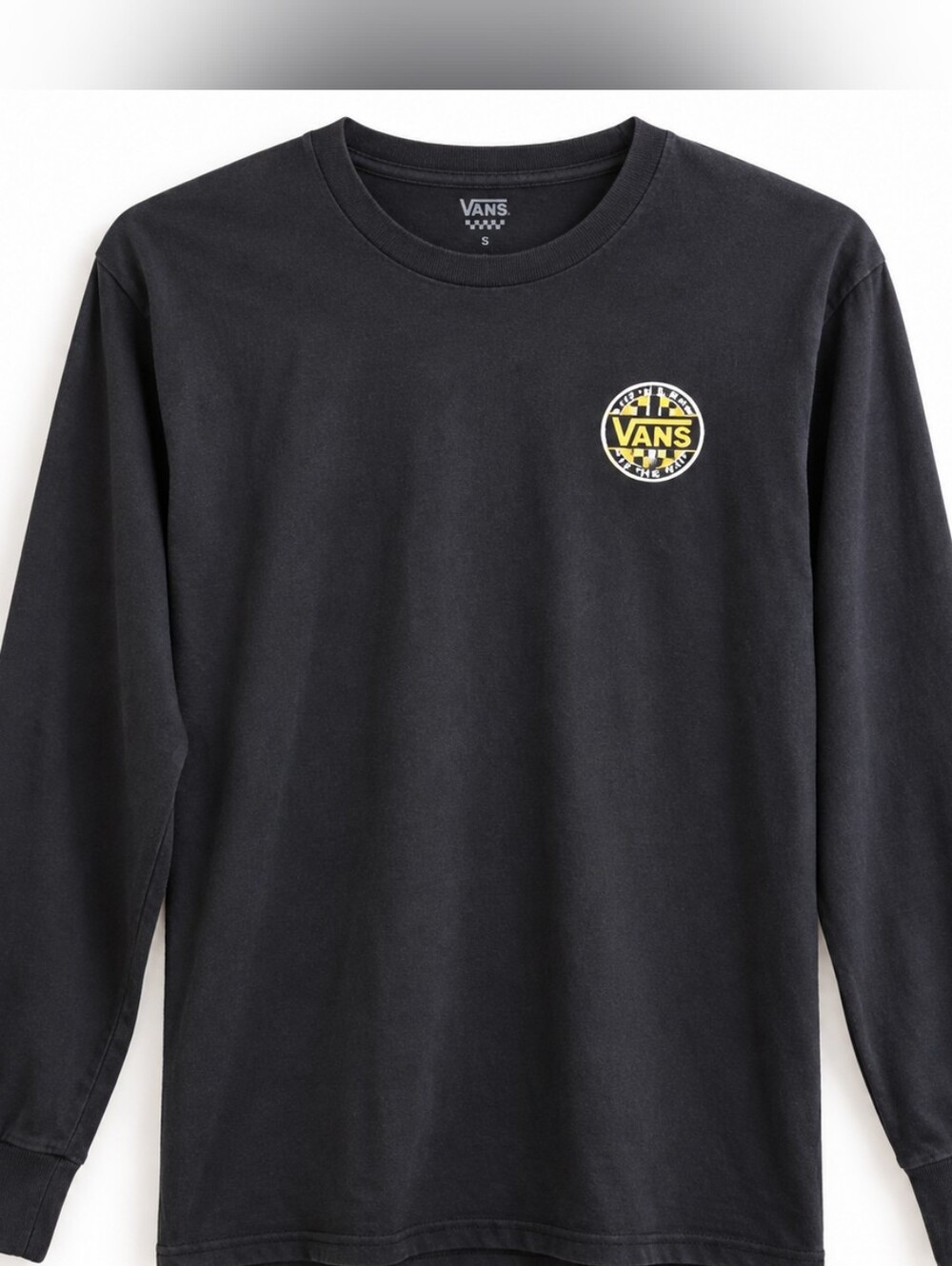 Vans Men’s Small Off The Wall Black Long Sleeve Graphic Skate T-Shirt